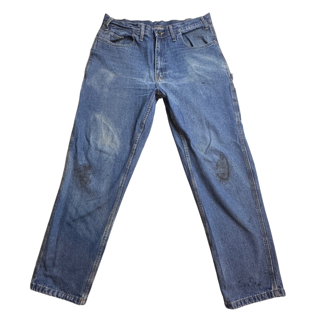 VTG Berne Carpenter Jeans Mens 36x32 (35x30) Blue Denim Work Distressed Pants
